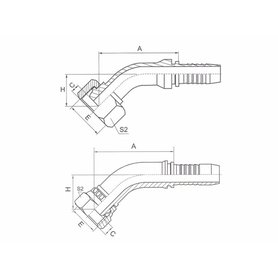 Hydraulická koncovka 12, M22x1,5 DKL 45°